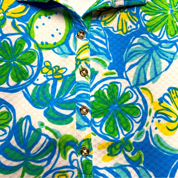Lilly Pulitzer Rayna Dress Sweet and Sour  Blue Lemon Print Mini Dress Sz S - Picture 10 of 10